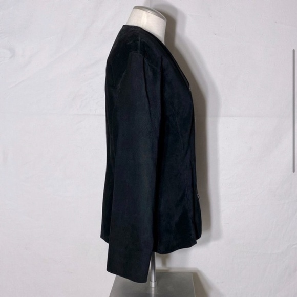Vintage Danier Black Suede Button Front Light Jacket 90s Blazer S - Picture 5 of 13